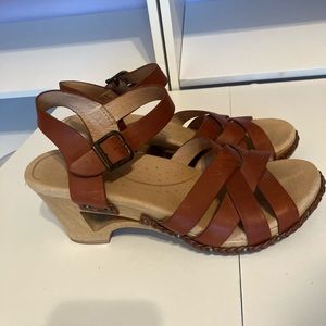 Dansko leather wedge sandals